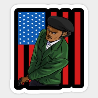 Black Panther Party USA Flag Sticker